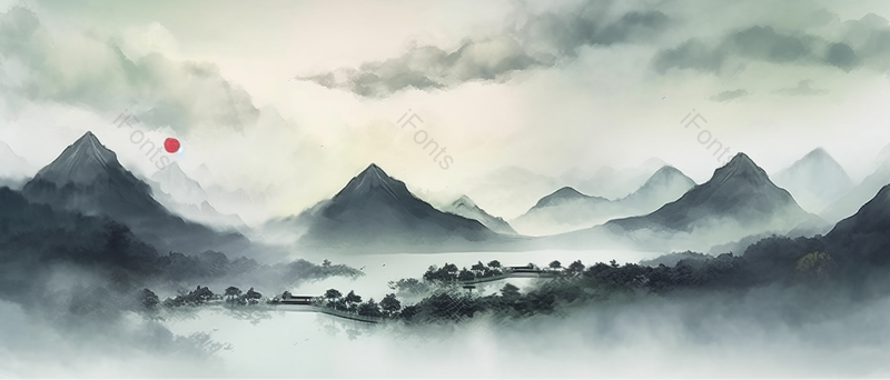 国风水墨山水手绘插画,插画/手绘图,插画/手绘图库,插画/手绘图下载,插画/手绘